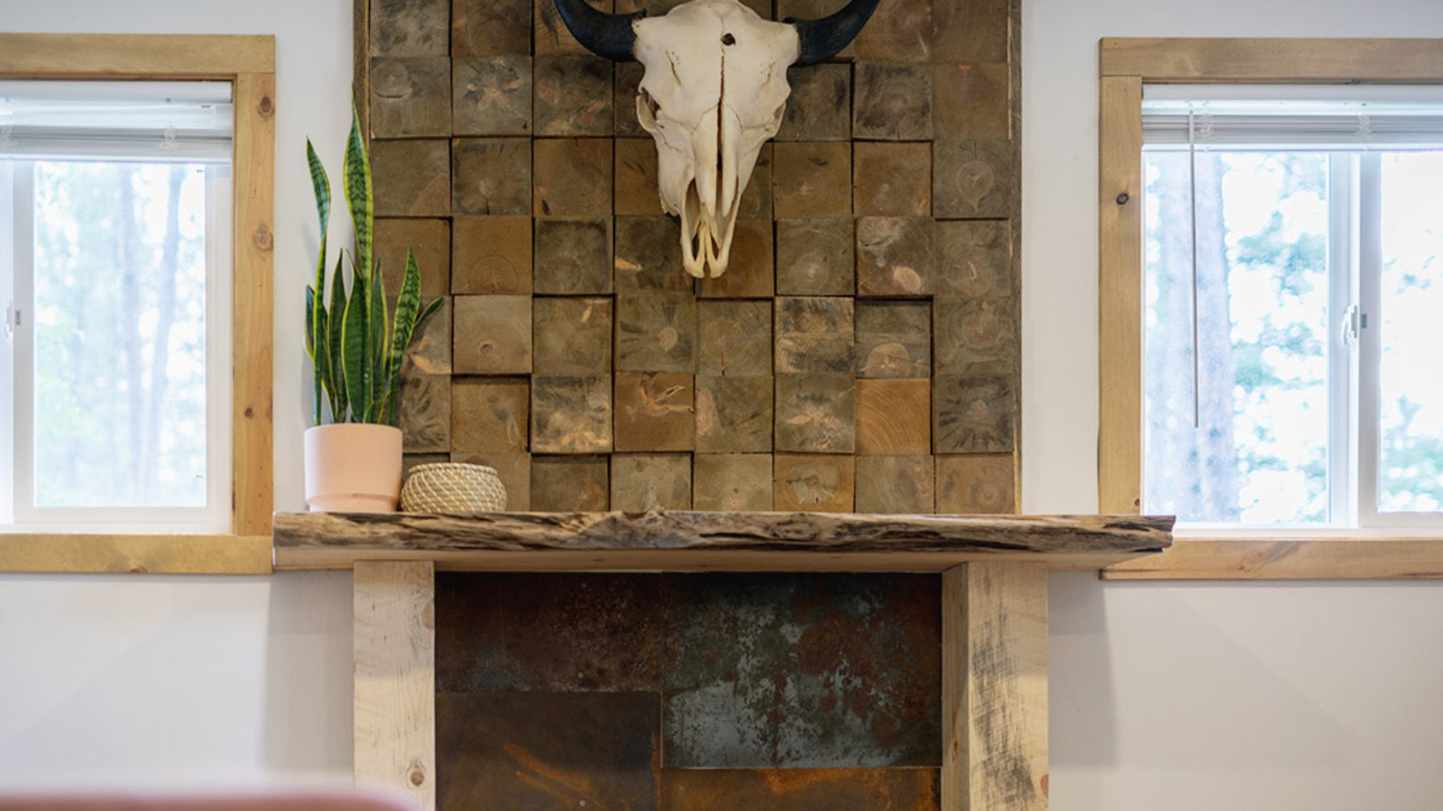 The Dray Cabin fireplace