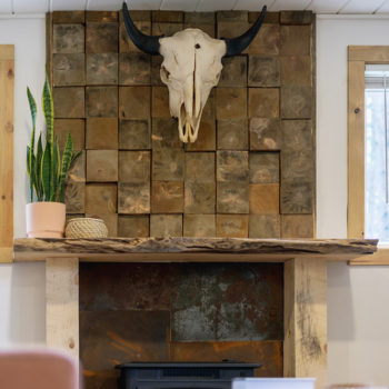 The Dray Cabin fireplace